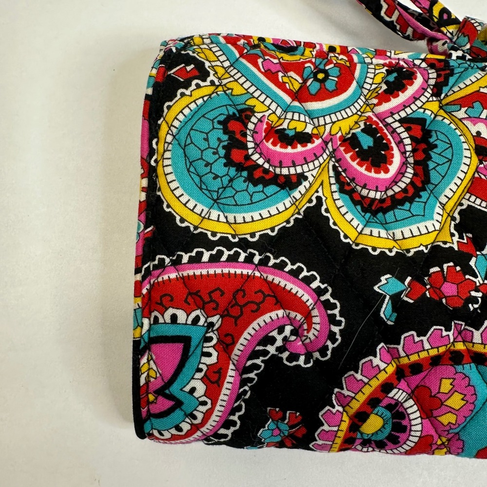 Vera Bradley Cosmetic Makeup/Accessories Black Blue Pink Red Folding Tie Pouch - Picture 4 of 15